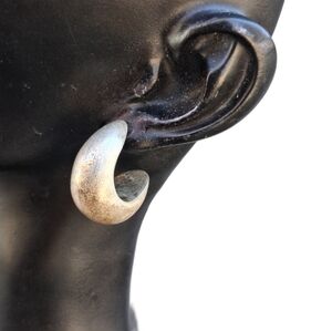 MWS 925 Thai Sterling Silver Dome Mini Half Hoop Earrings